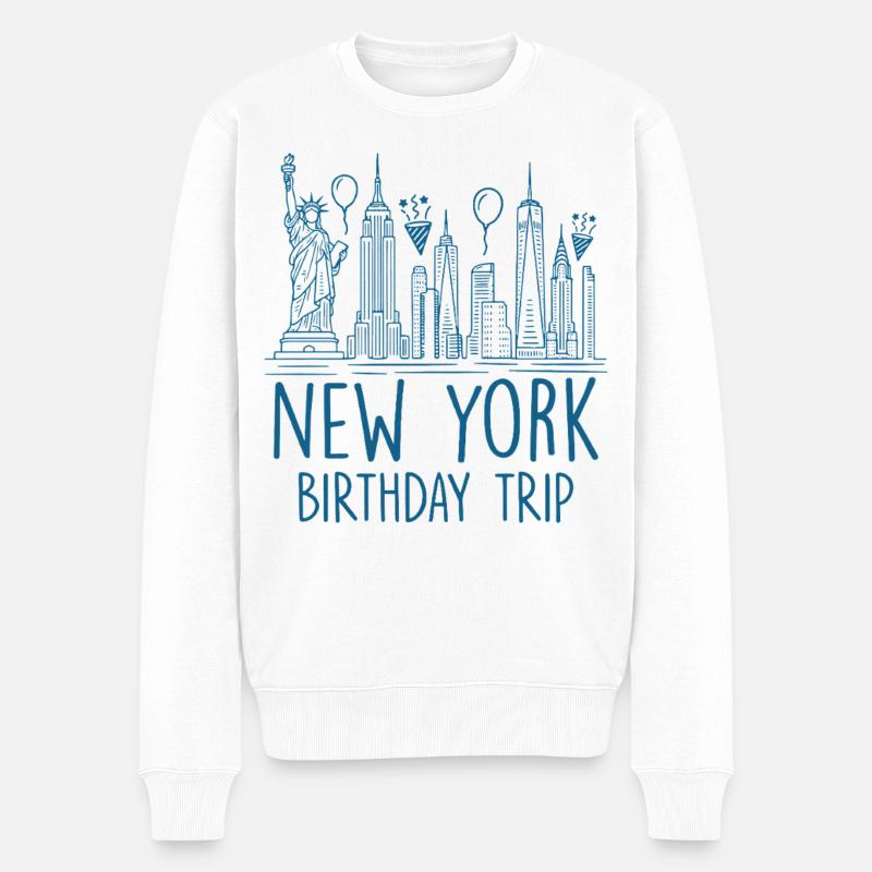 Voyage d’anniversaire à New York - Pull Premium bio Homme - blanc