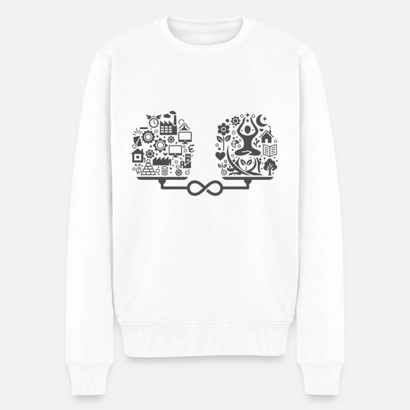 Work-Life-Balance: Finde deine optimale Balance - Männer Premium Bio Pullover - Weiß