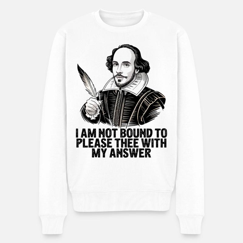 William Shakespeare S’Invite avec ma réponse - Pull Premium bio Homme - blanc