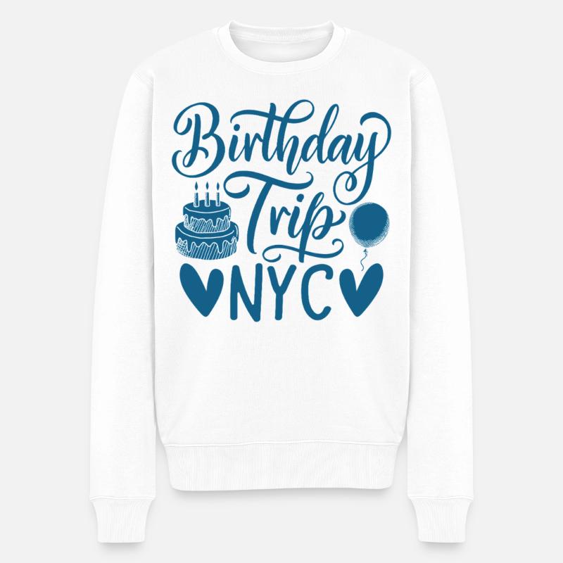 NYC Birthday Trip - Männer Premium Bio Pullover - Weiß