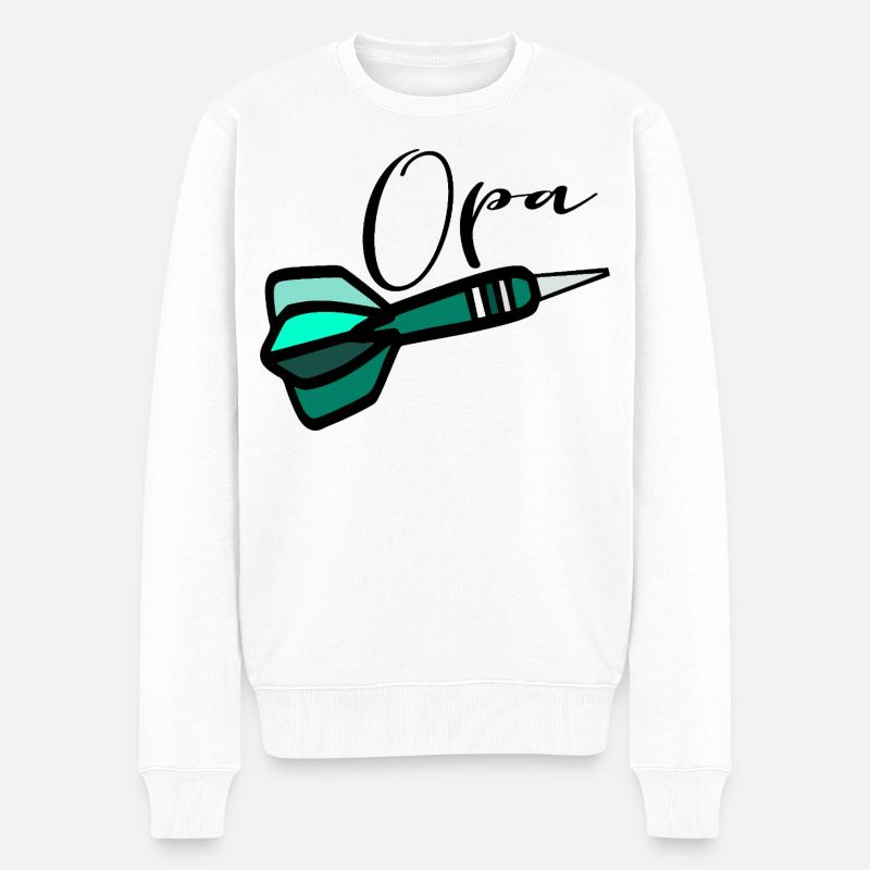 Dartsportler Dart Opa - Männer Premium Bio Pullover - Weiß