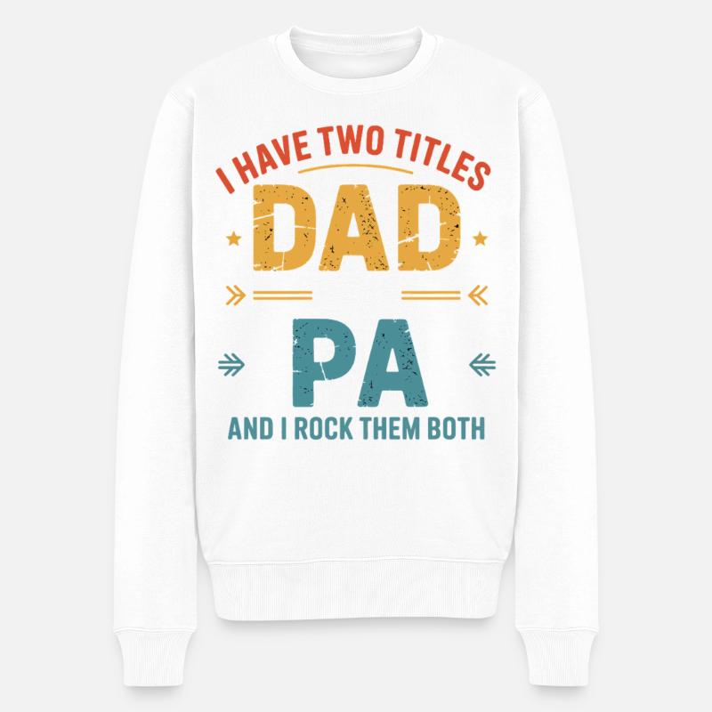 Papa et Papa Rock Ensemble - Pull Premium bio Homme - blanc