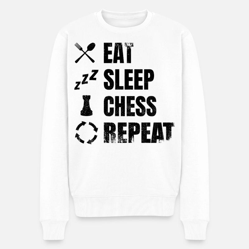 Manger, dormir, répéter les échecs - Pull Premium bio Homme - blanc