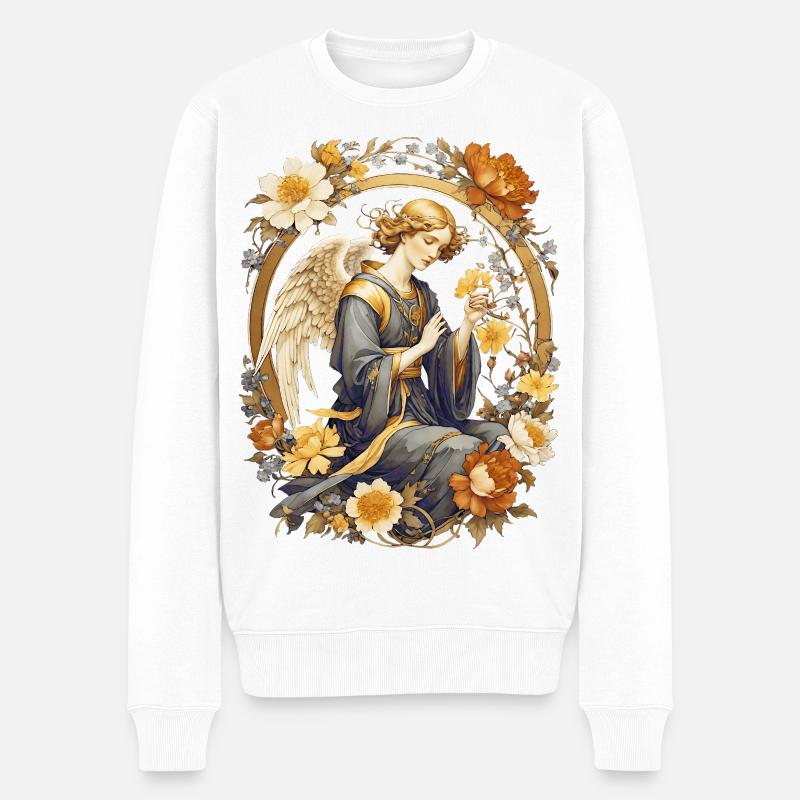 Engel - Männer Premium Bio Pullover - Weiß