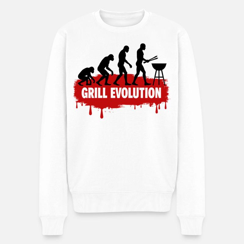Grill Evolution - Männer Premium Bio Pullover - Weiß