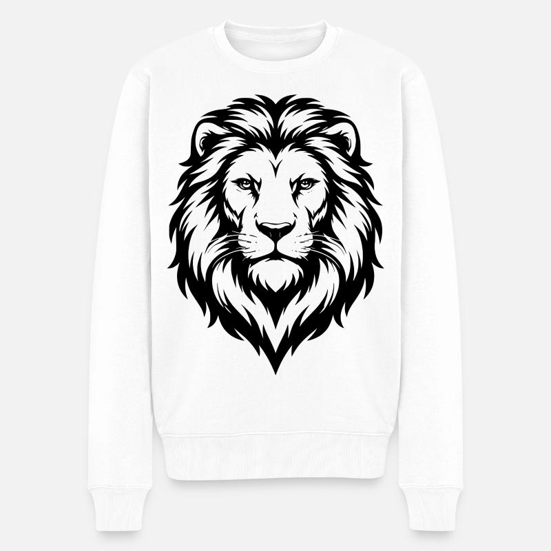 Illustration de lion - Pull Premium bio Homme - blanc