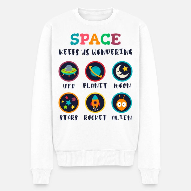 L’espace suscite la curiosité - Pull Premium bio Homme - blanc