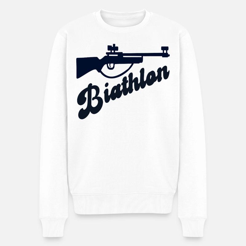 Winter Sport Biathlon - Männer Premium Bio Pullover - Weiß