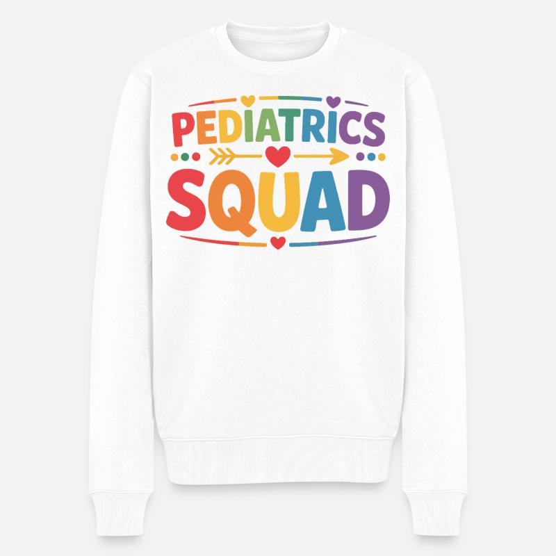 Pediatrics Squad – bunte Kindermedizin - Männer Premium Bio Pullover - Weiß