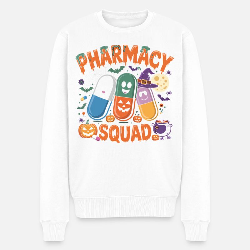 Brigade Pharma Halloween - Pull Premium bio Homme - blanc
