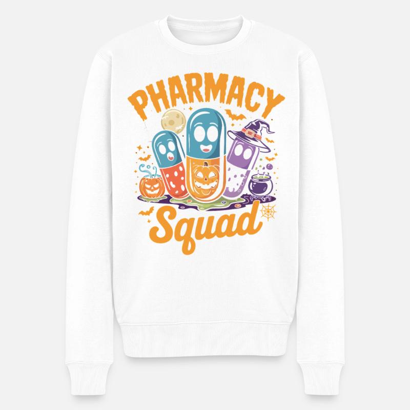 Apotheken Squad Halloween Pillen - Männer Premium Bio Pullover - Weiß