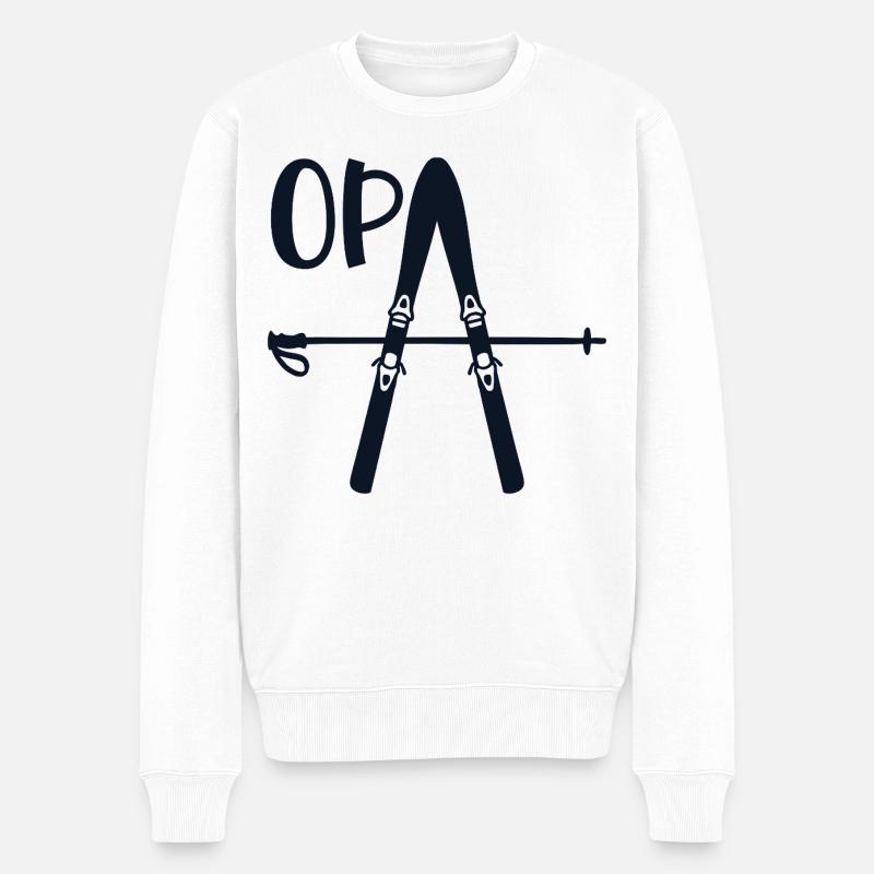OPA SKIFAHREN SKI - Männer Premium Bio Pullover - Weiß