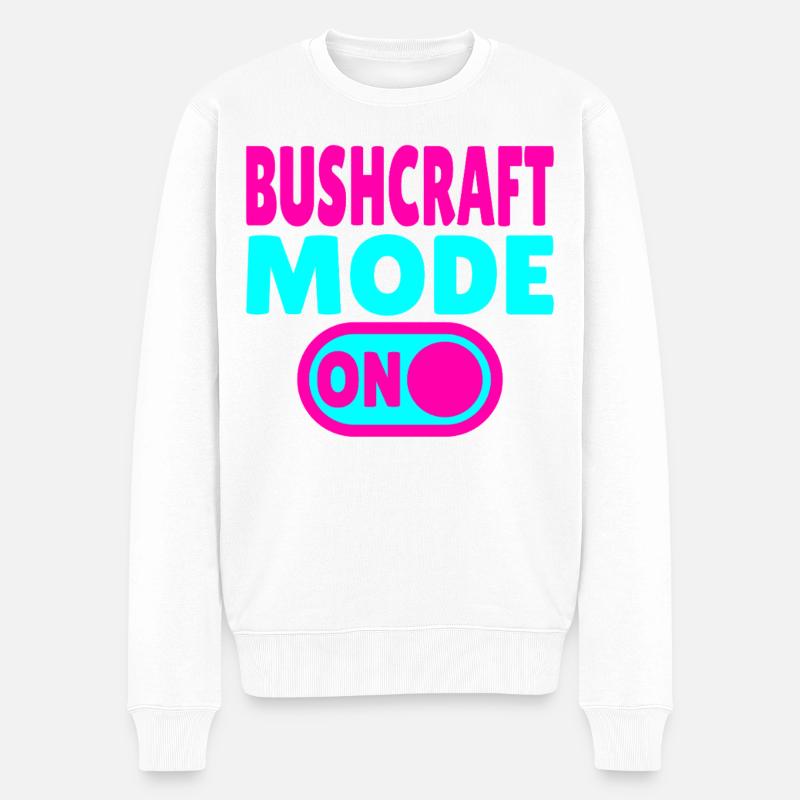 Bushcraft Mode ON – Waldleben einschalten - Männer Premium Bio Pullover - Weiß