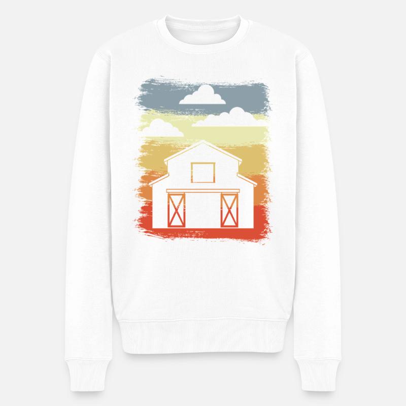 Grange Rétro - Pull Premium bio Homme - blanc