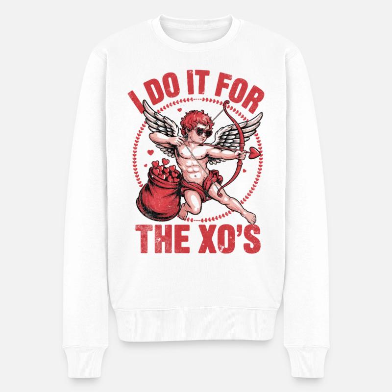 Arc-Cupidon : XO Chasse à l’amour - Pull Premium bio Homme - blanc