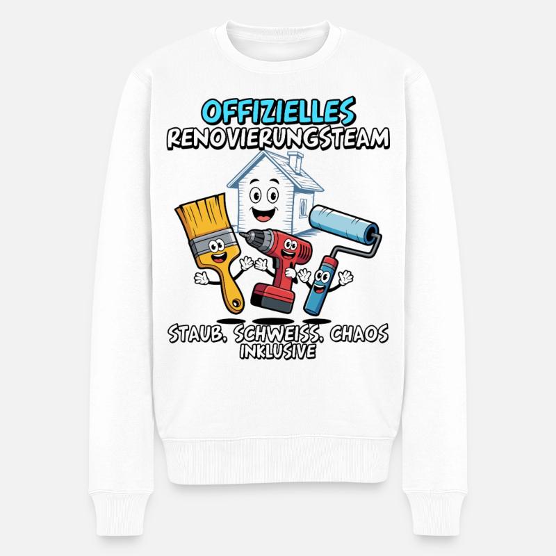 Équipe officielle de rénovation Funny DIYer - Pull Premium bio Homme - blanc