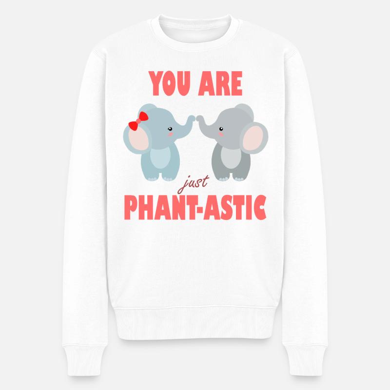 Vous êtes des éléphants phantastiques - Pull Premium bio Homme - blanc