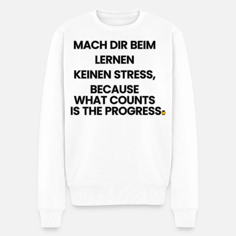 Deutsch-Englisch-Reim 1 (Ver. B) - Männer Premium Bio Pullover - Weiß