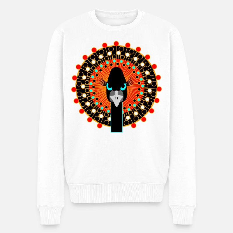 Vogel mit Haltung - Männer Premium Bio Pullover - Weiß
