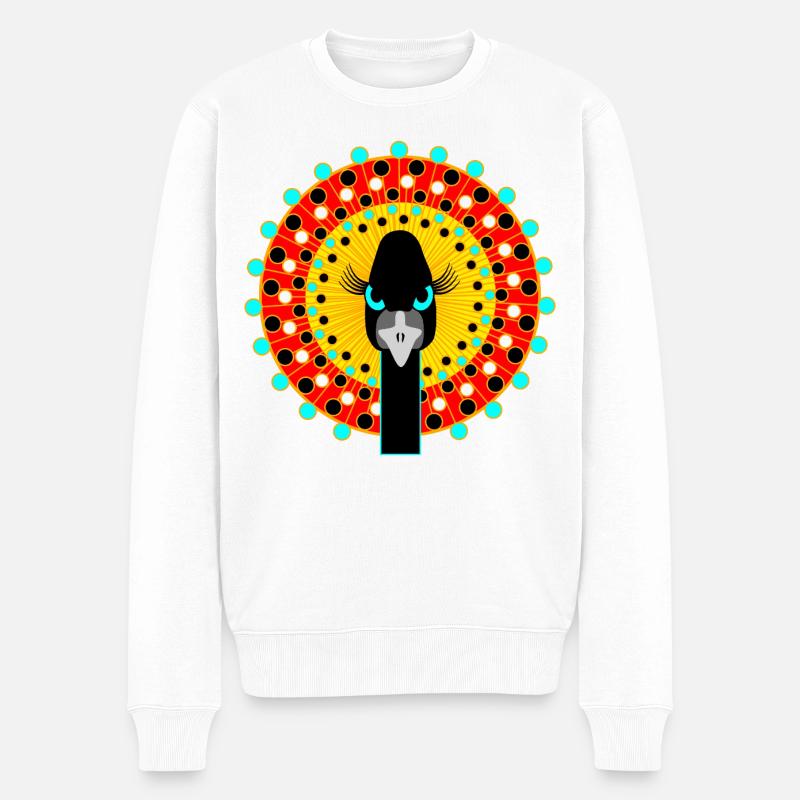 Vogel mit Attitüde. - Männer Premium Bio Pullover - Weiß