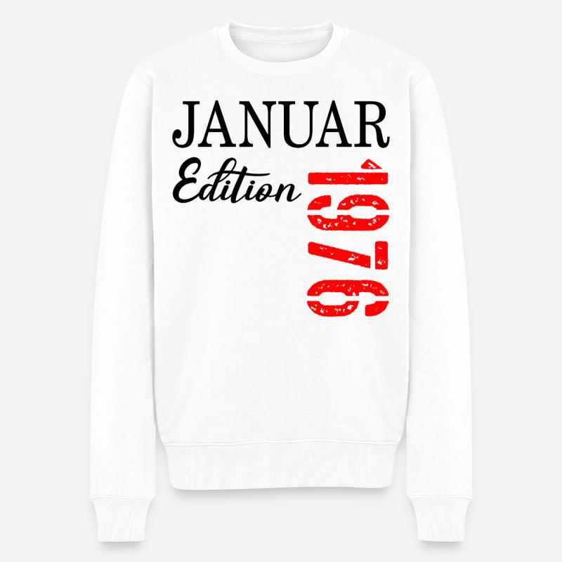 51e anniversaire janvier 1976 - Pull Premium bio Homme - blanc