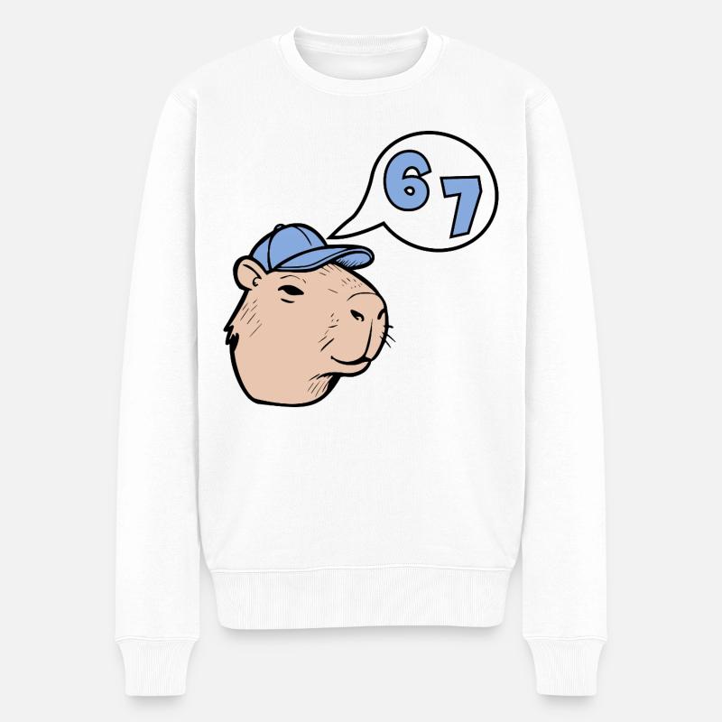 Capybara Six Sept - Réponse 67 - Pull Premium bio Homme - blanc