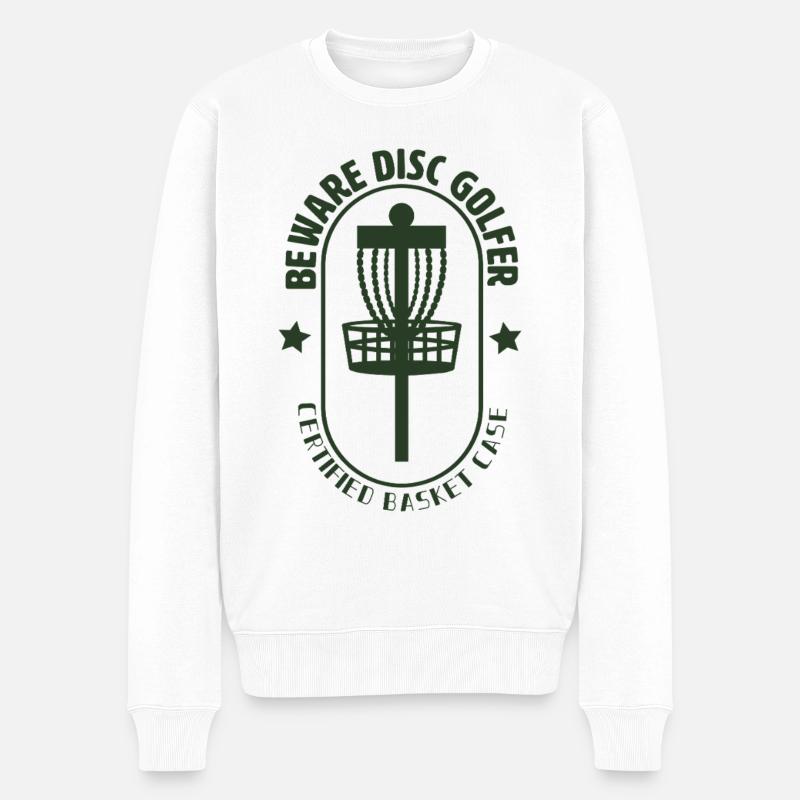 Attention au disc golfeur - Pull Premium bio Homme - blanc