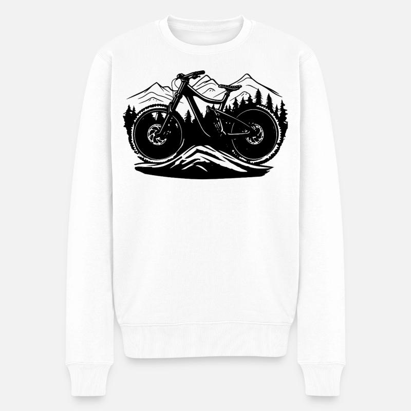 Mountainbiken - Männer Premium Bio Pullover - Weiß