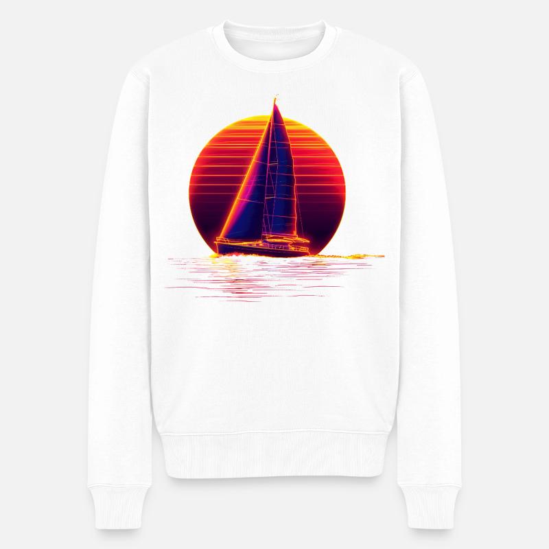 Retro Sailing - Pull Premium bio Homme - blanc