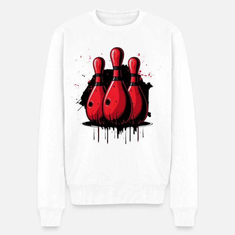 Bowling Pins - Männer Premium Bio Pullover - Weiß