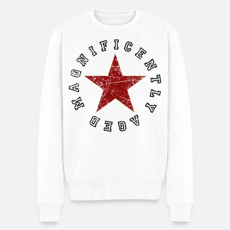 Magnificently Aged - Männer Premium Bio Pullover - Weiß