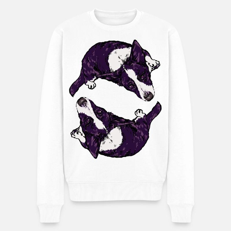 Corgis - Männer Premium Bio Pullover - Weiß