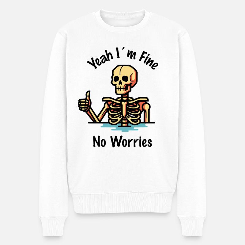 Im fine no worries - Männer Premium Bio Pullover - Weiß