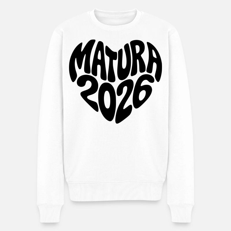 Matura 2026 Herz - Männer Premium Bio Pullover - Weiß