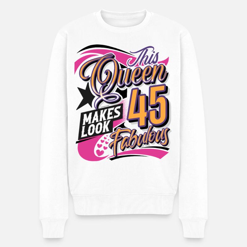 Reine du 45e anniversaire - Pull Premium bio Homme - blanc