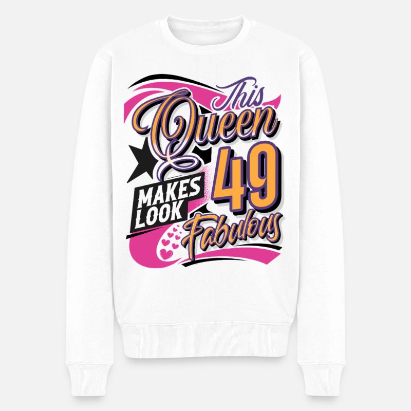 Reine du 49e anniversaire - Pull Premium bio Homme - blanc