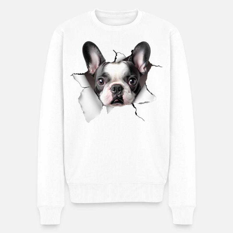Bouledogue français - Pull Premium bio Homme - blanc