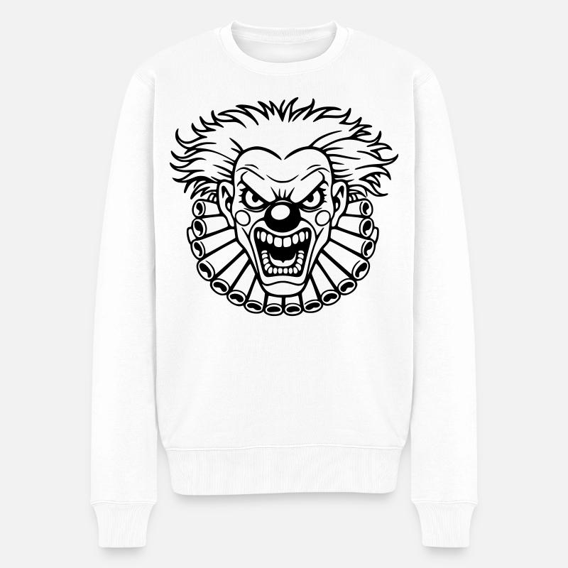 Böser Clown - Männer Premium Bio Pullover - Weiß