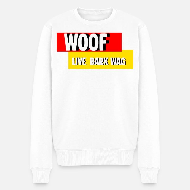 Wuff - Männer Premium Bio Pullover - Weiß