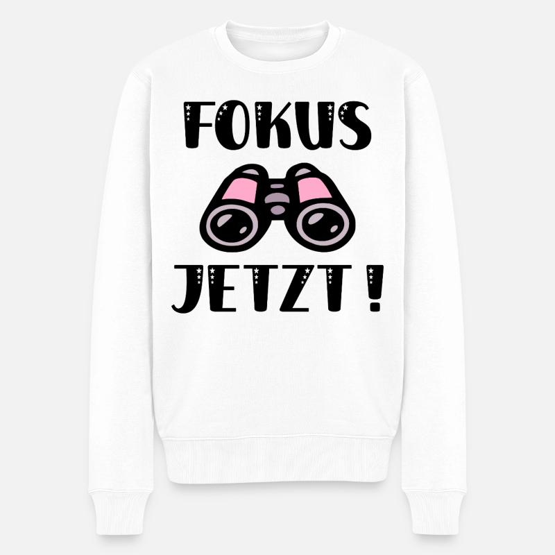 Fernglas Fokus - Männer Premium Bio Pullover - Weiß