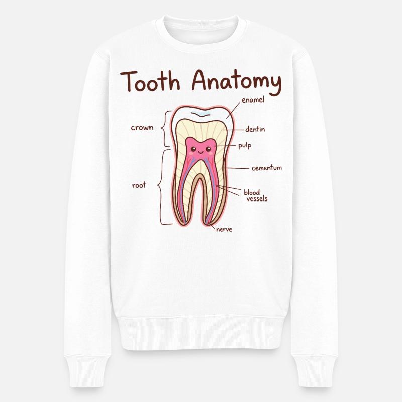 Dentiste assistant dentaire en anatomie dentaire - Pull Premium bio Homme - blanc