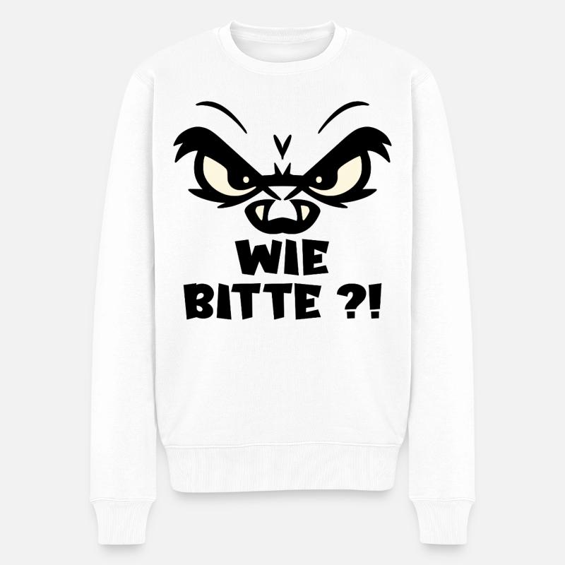 Wie Bitte Ausdruck - Männer Premium Bio Pullover - Weiß