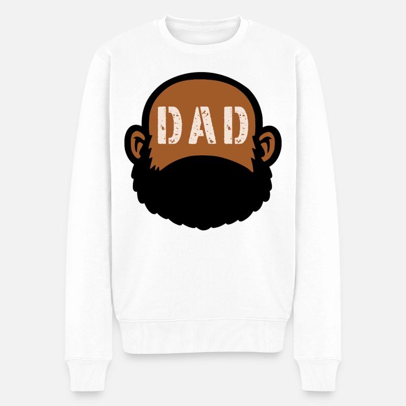 DAD BEARD - Männer Premium Bio Pullover - Weiß