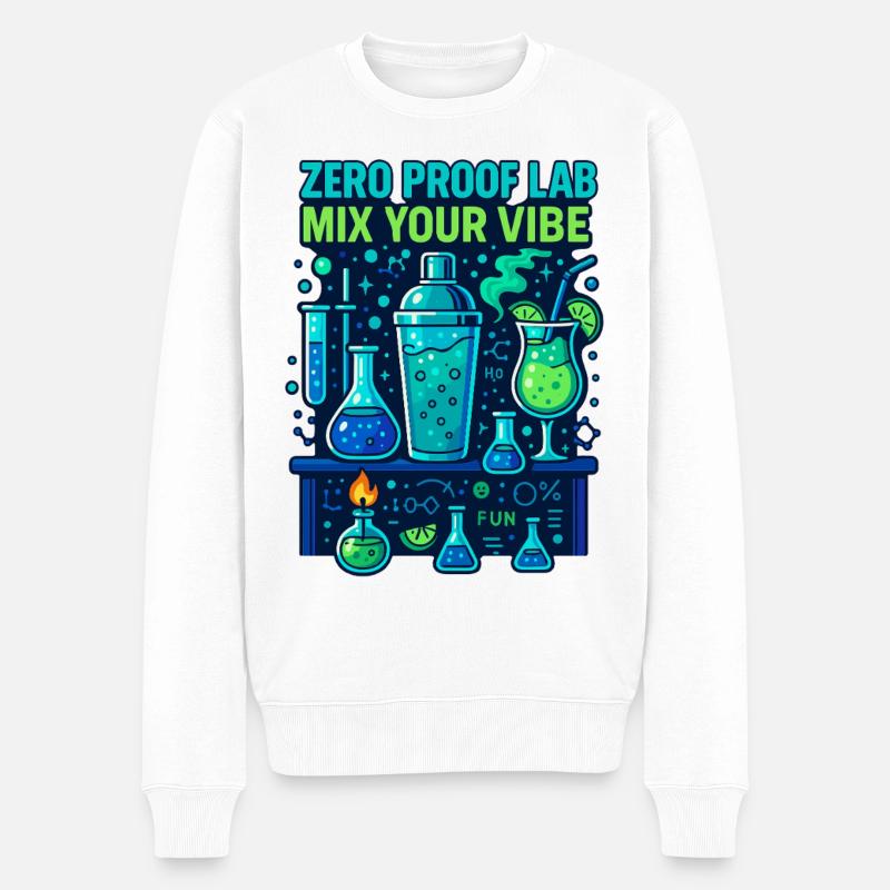 zero proof lab, mocktail chemie - Männer Premium Bio Pullover - Weiß