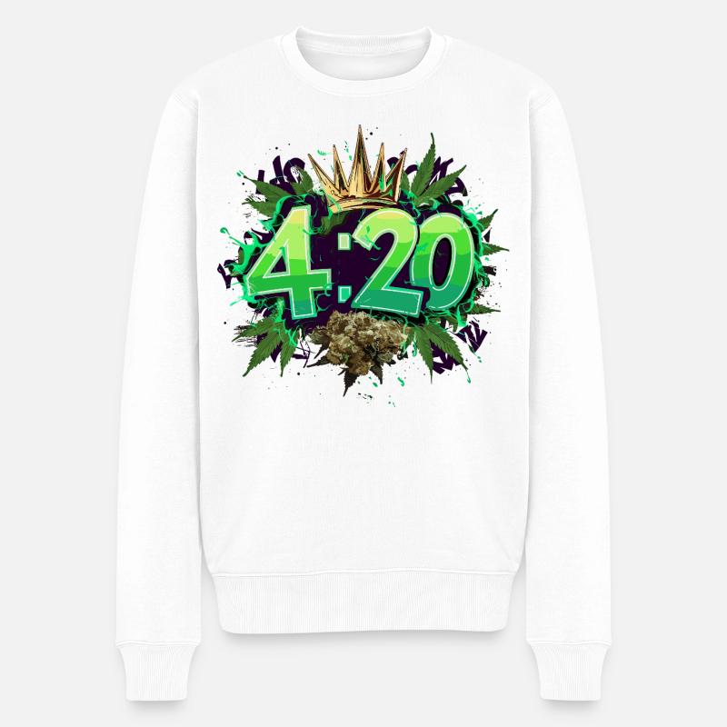 420 - Pull Premium bio Homme - blanc