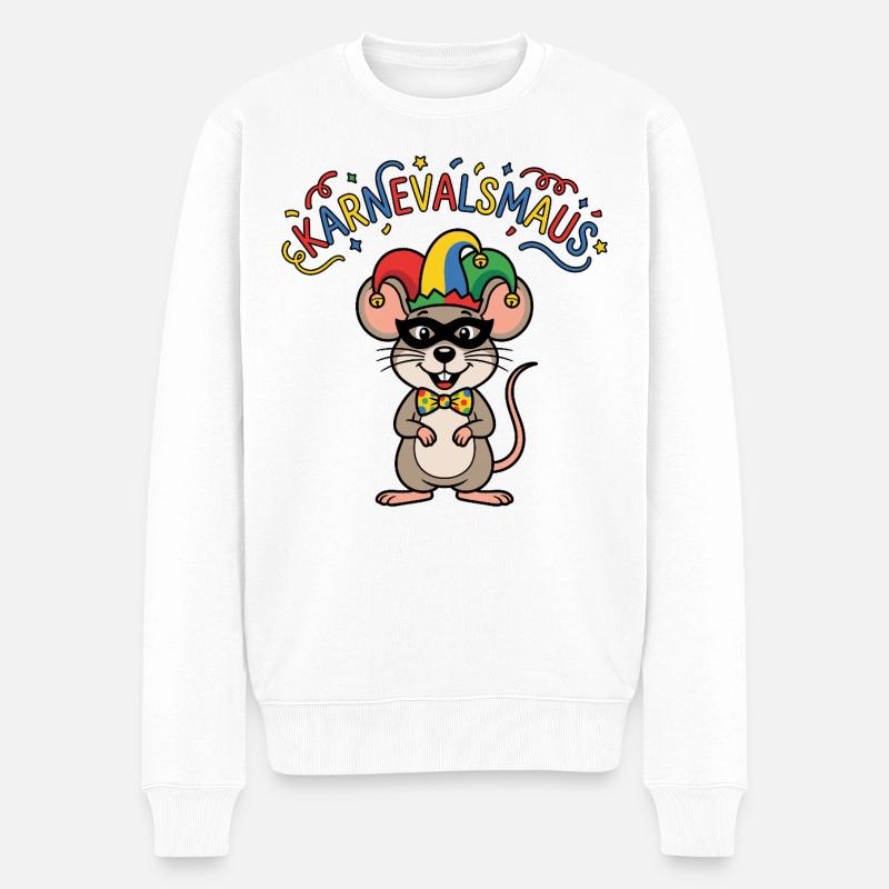 Karnevalsmaus Karneval Köln Kölner Karnevals Maus - Männer Premium Bio Pullover - Weiß