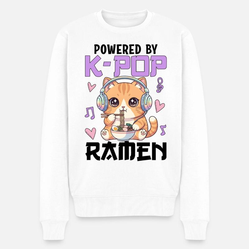 Propulsé par des ramen K-Pop - Pull Premium bio Homme - blanc