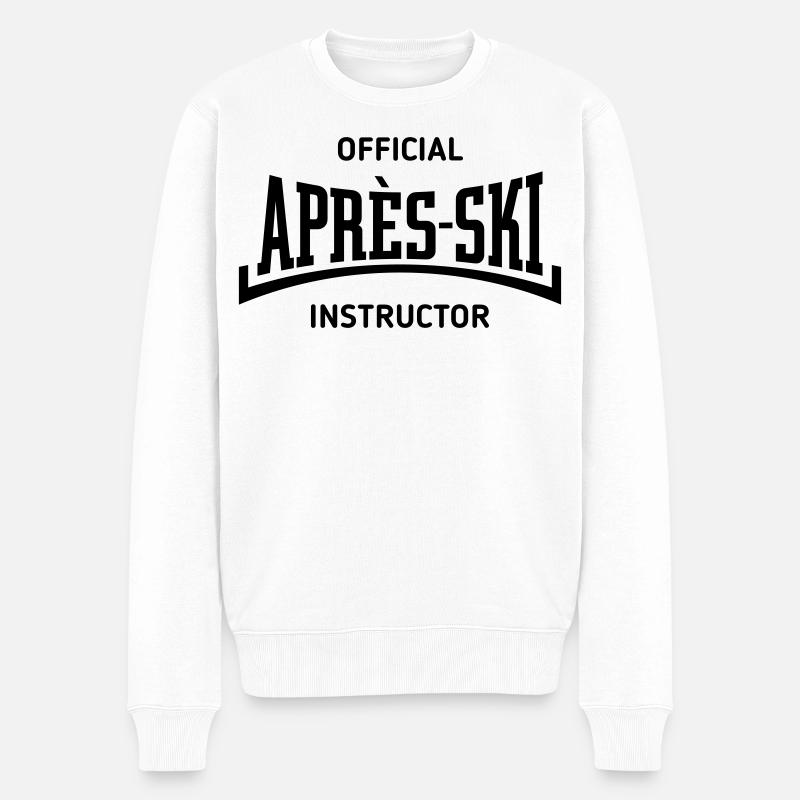Moniteur officiel d’après-ski (concave / noir) - Pull Premium bio Homme - blanc
