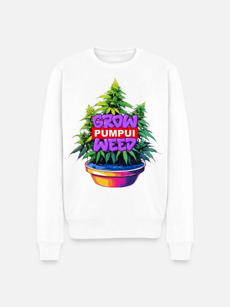 Grow Pumpui Weed - Men's Premium Organic Jumper - white