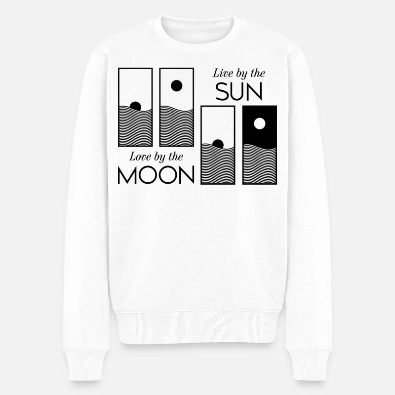 Sonnenaufgang / Sonnenuntergang - Männer Premium Bio Pullover - Weiß
